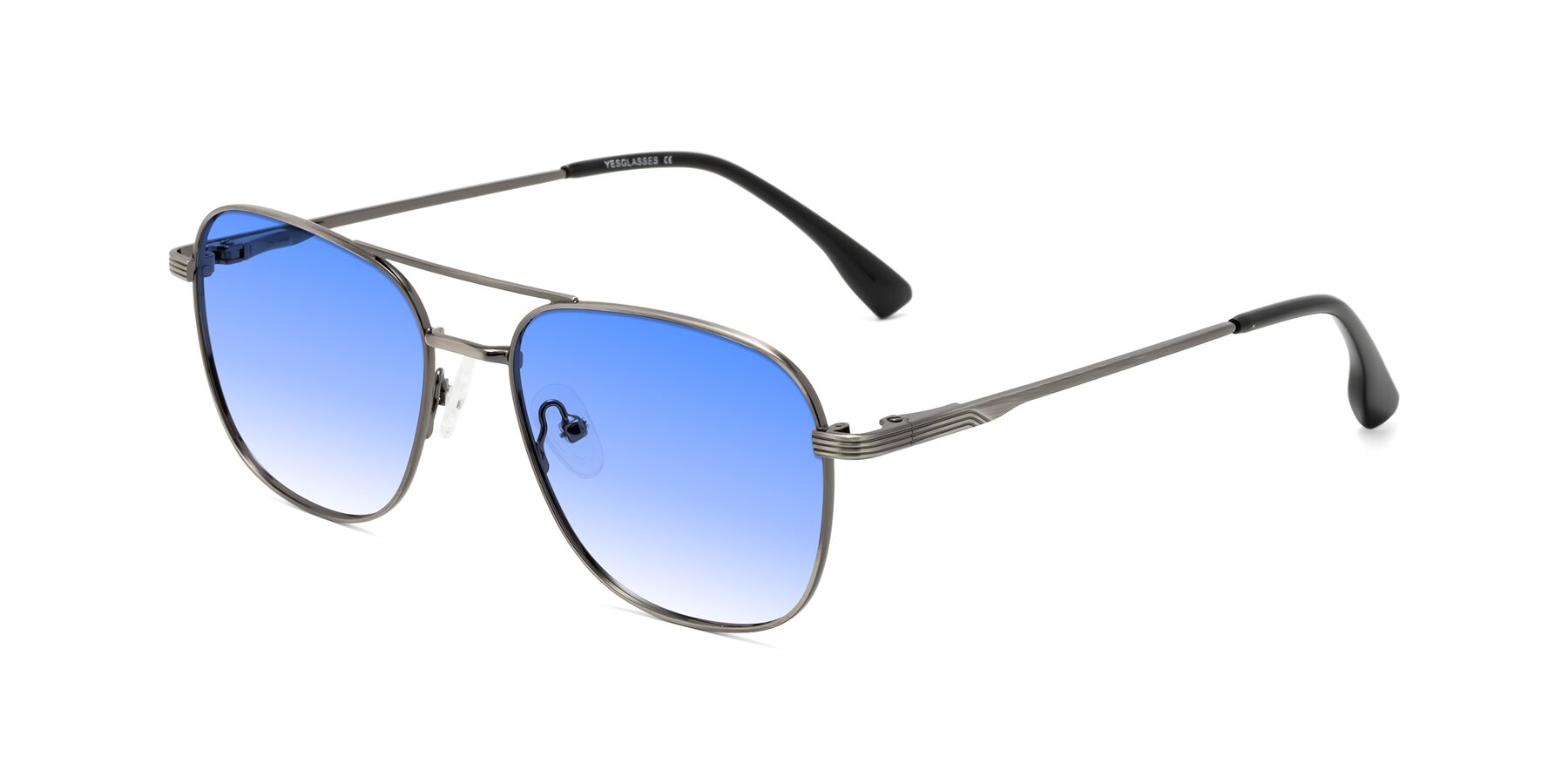 Angle of Summer in Gunmetal with Blue Gradient Lenses