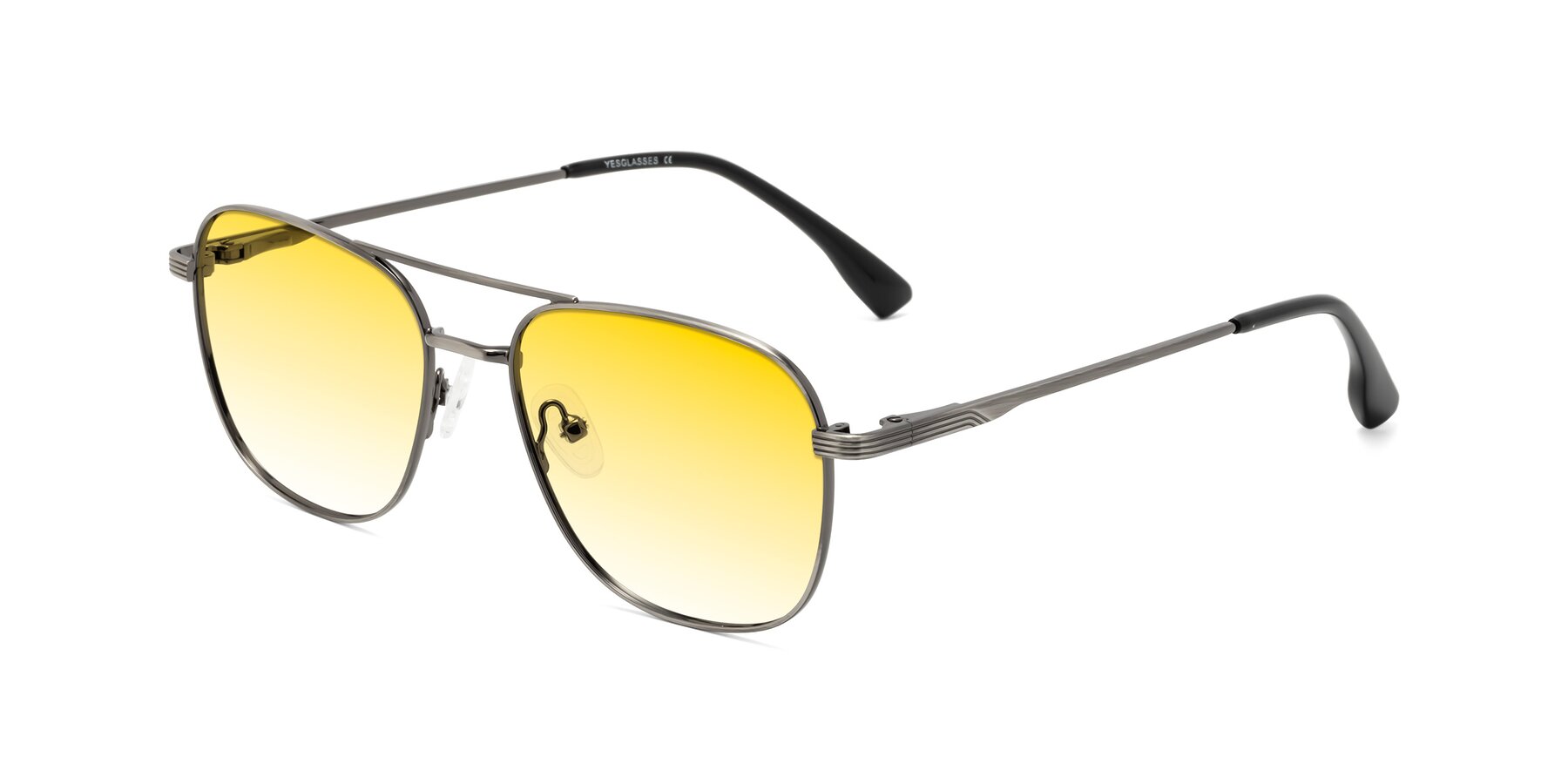 Angle of Summer in Gunmetal with Yellow Gradient Lenses