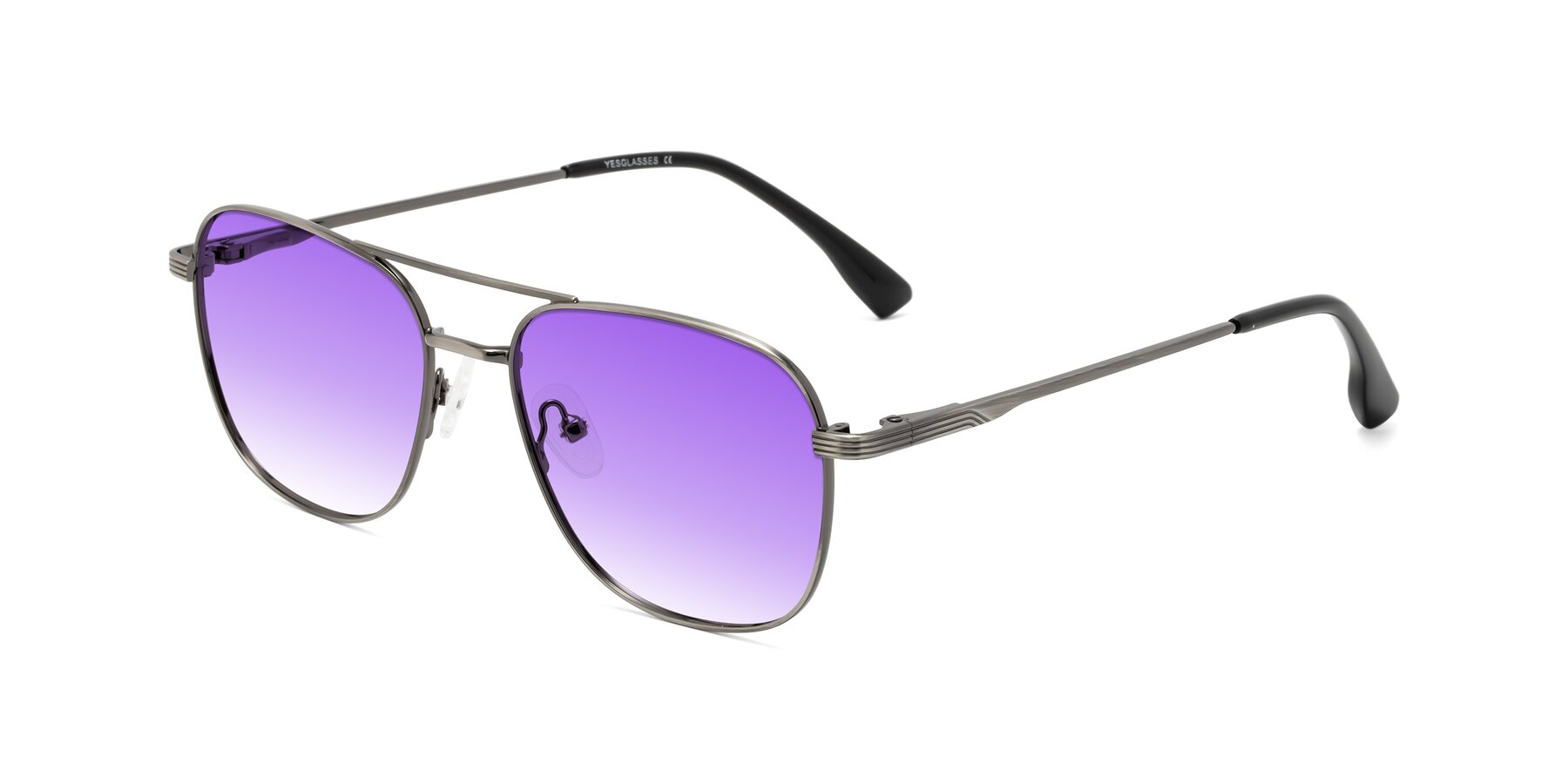 Angle of Summer in Gunmetal with Purple Gradient Lenses