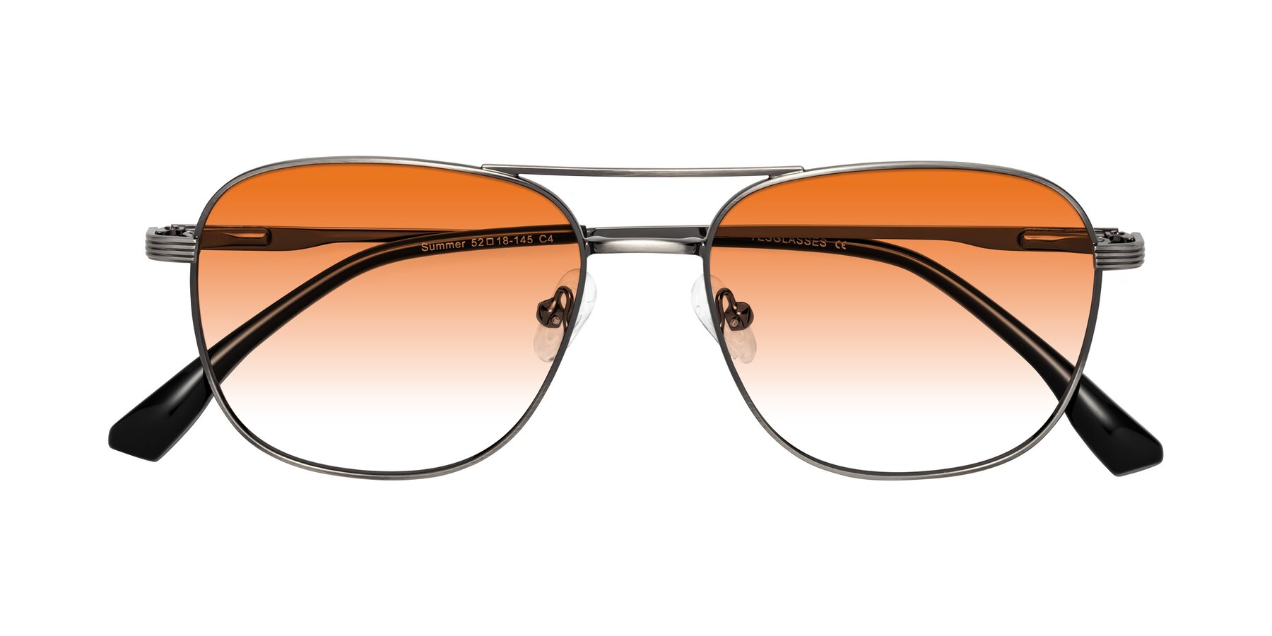 Folded Front of Summer in Gunmetal with Orange Gradient Lenses