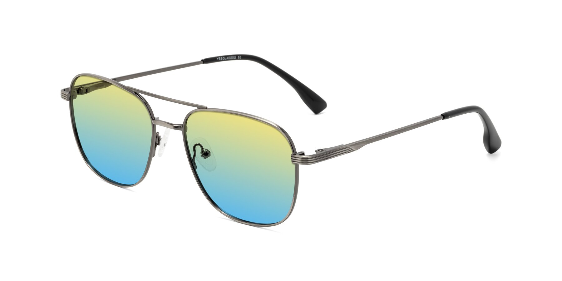 Angle of Summer in Gunmetal with Yellow / Blue Gradient Lenses