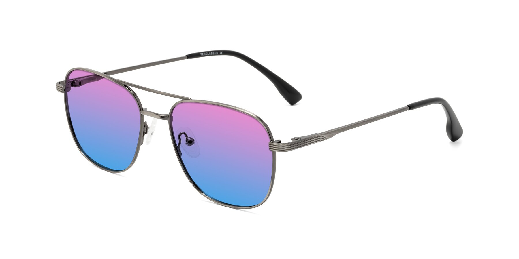 Angle of Summer in Gunmetal with Pink / Blue Gradient Lenses