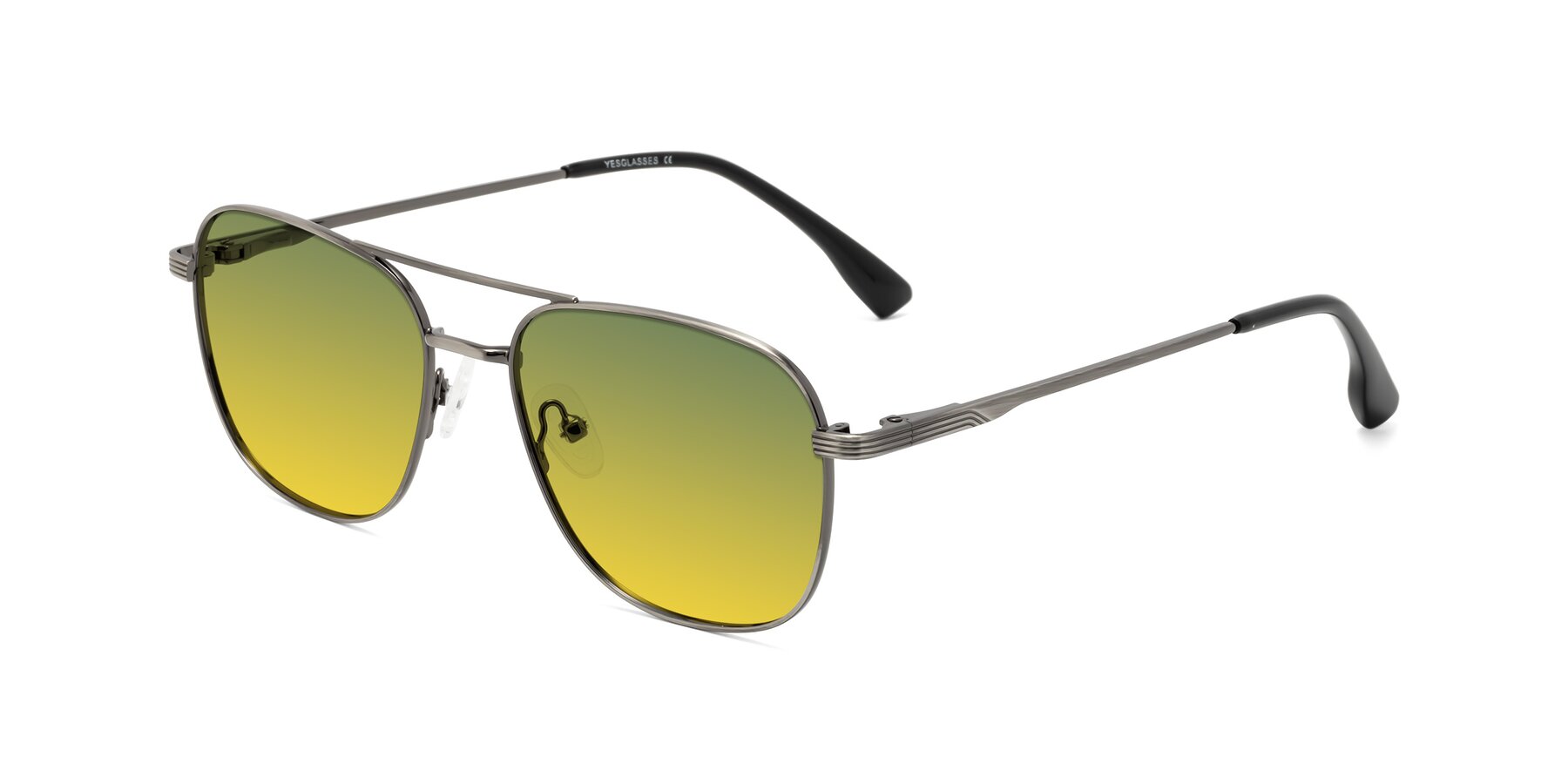 Angle of Summer in Gunmetal with Green / Yellow Gradient Lenses