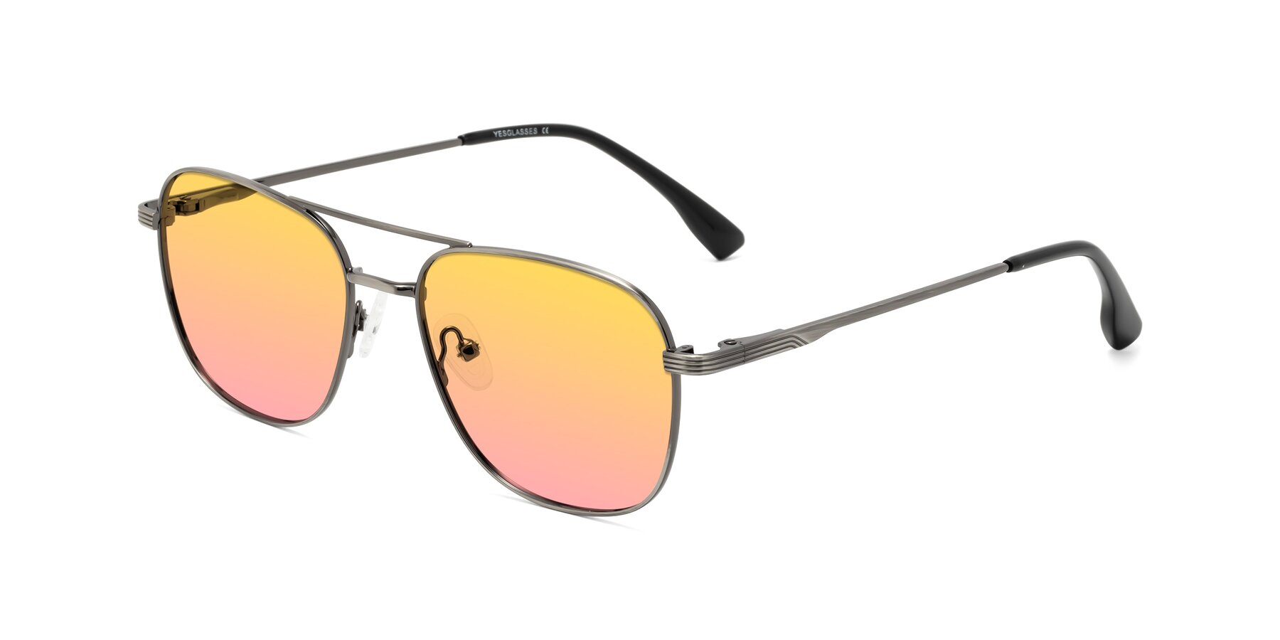 Angle of Summer in Gunmetal with Yellow / Pink Gradient Lenses