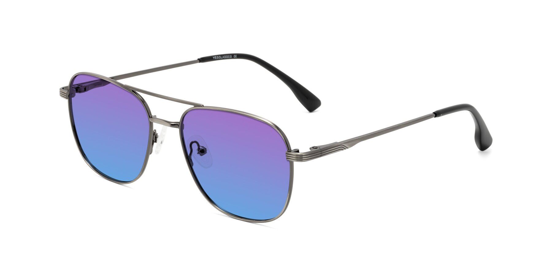 Angle of Summer in Gunmetal with Purple / Blue Gradient Lenses