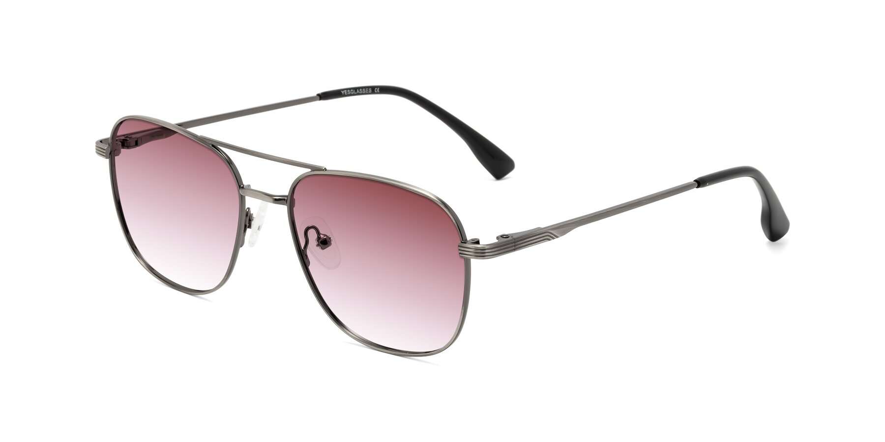 Angle of Summer in Gunmetal with Garnet Gradient Lenses