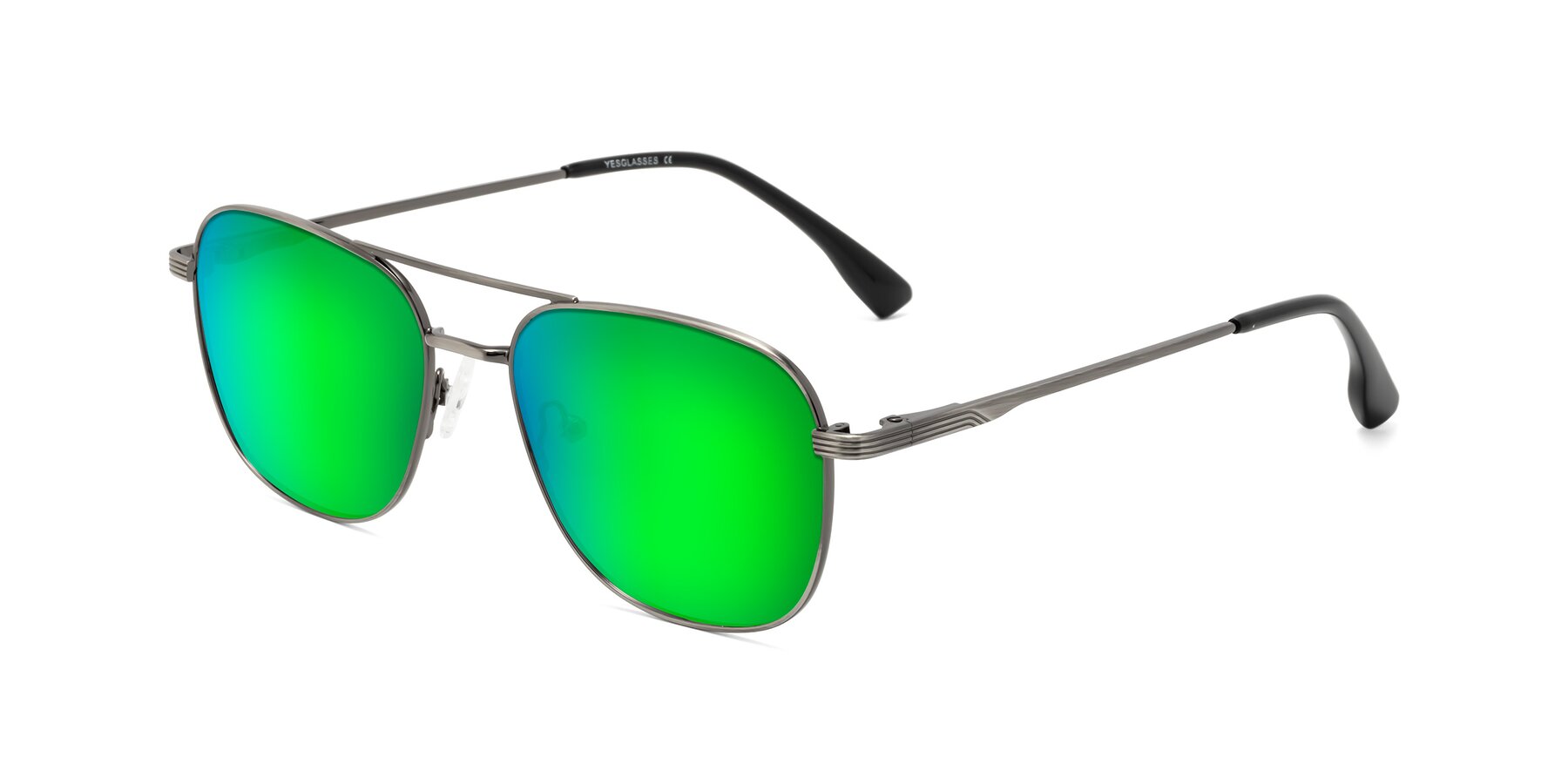 Angle of Summer in Gunmetal with Green Mirrored Lenses