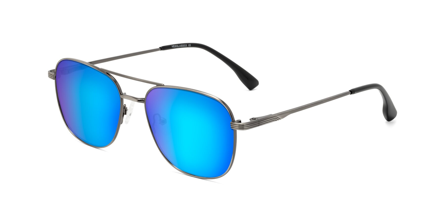 Angle of Summer in Gunmetal with Blue Mirrored Lenses