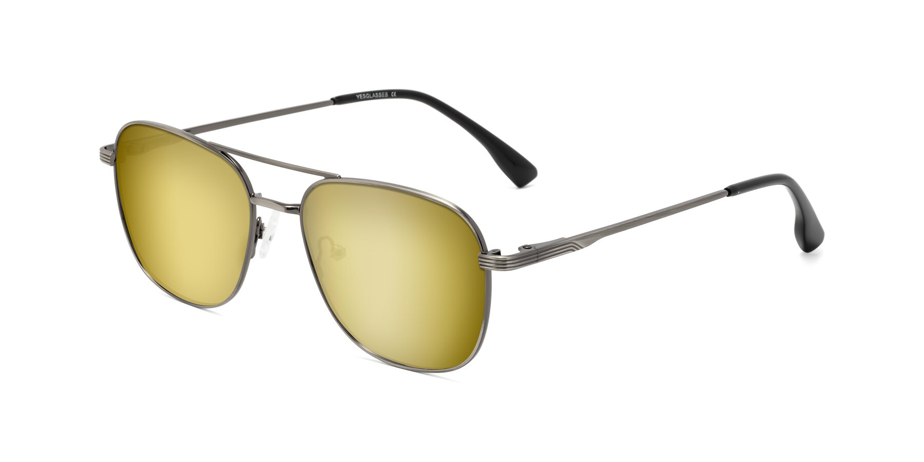 Angle of Summer in Gunmetal with Gold Mirrored Lenses