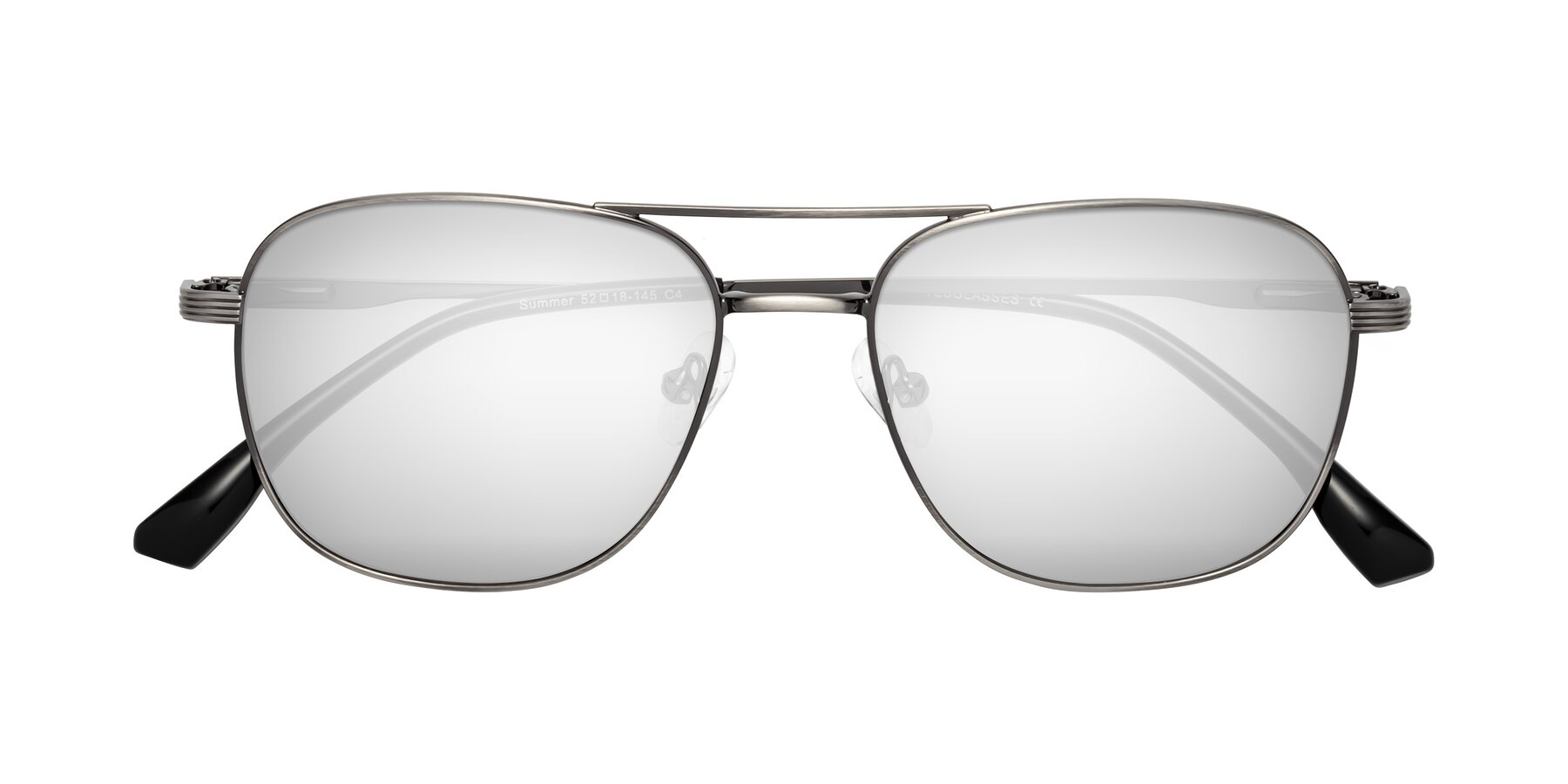 Folded Front of Summer in Gunmetal with Silver Mirrored Lenses