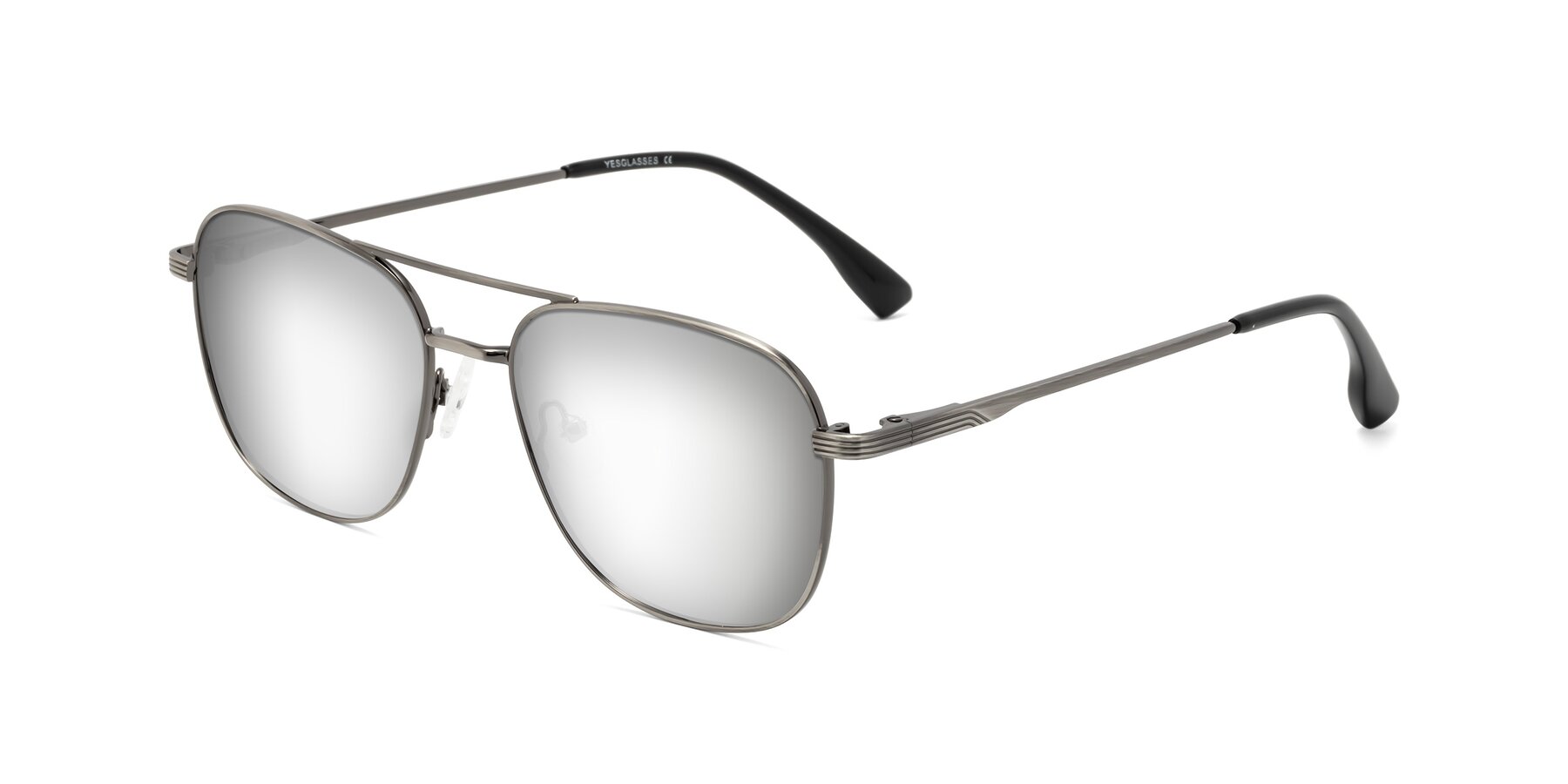 Angle of Summer in Gunmetal with Silver Mirrored Lenses