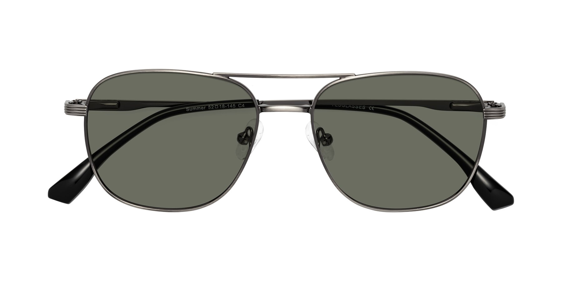 Folded Front of Summer in Gunmetal with Gray Polarized Lenses