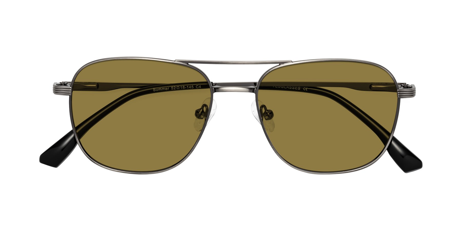 Folded Front of Summer in Gunmetal with Brown Polarized Lenses