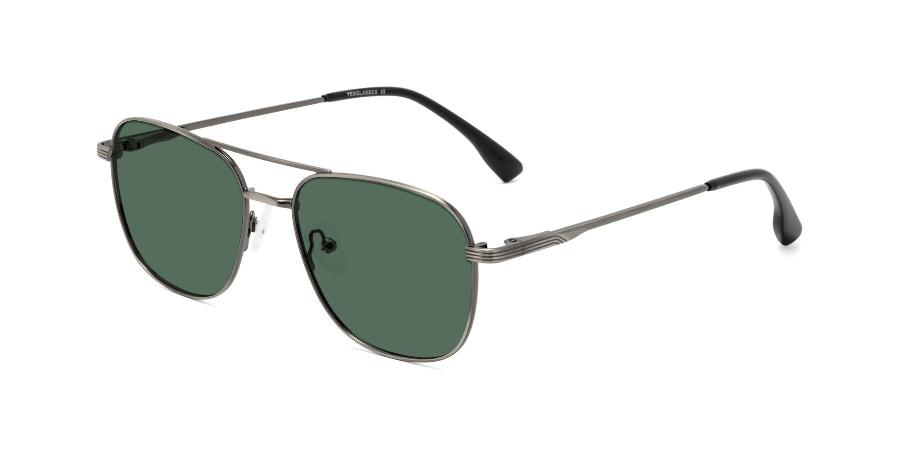 Angle of Summer in Gunmetal with Green Polarized Lenses