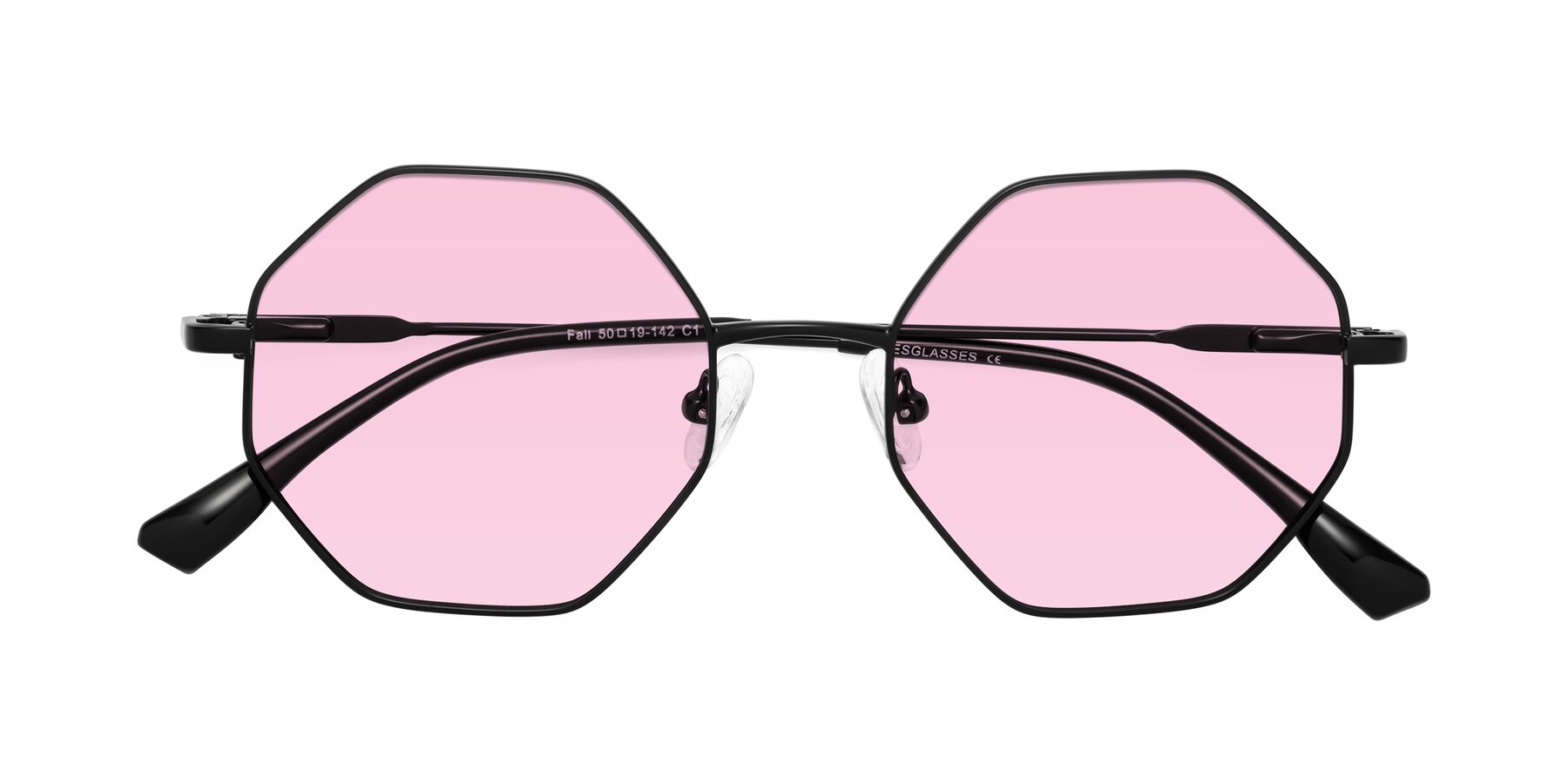 Folded Front of Fall in Black with Light Pink Tinted Lenses