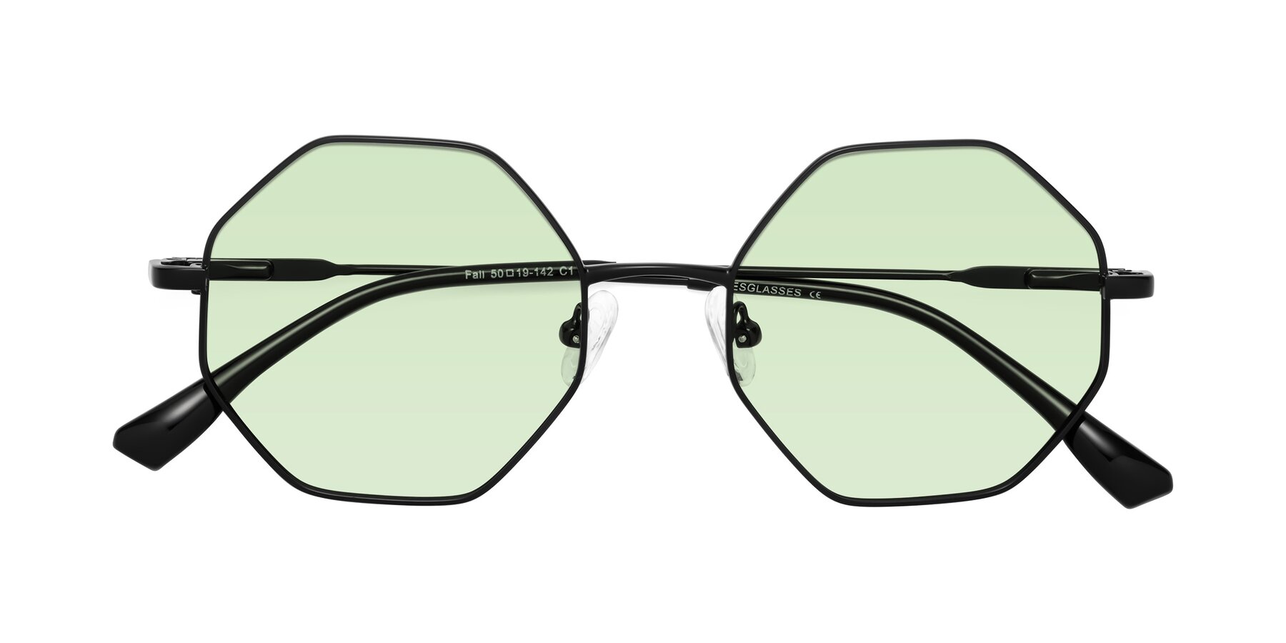 Folded Front of Fall in Black with Light Green Tinted Lenses