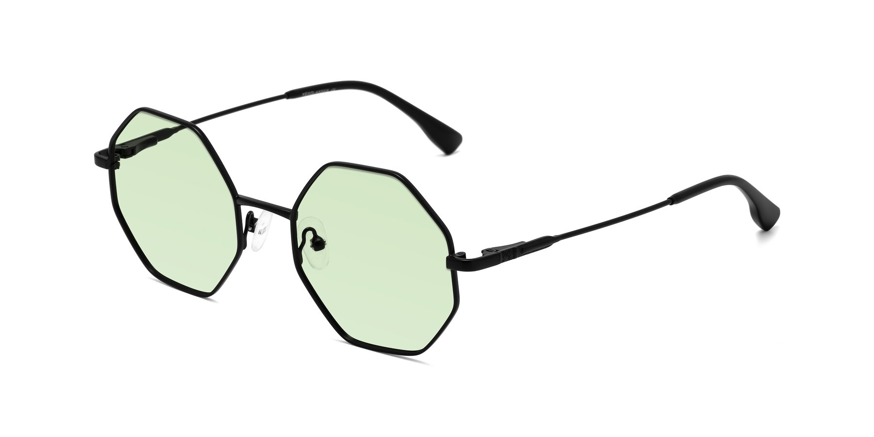 Angle of Fall in Black with Light Green Tinted Lenses