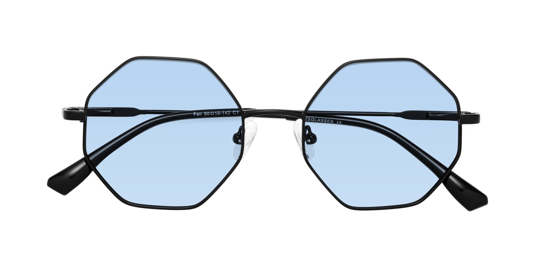 Folded Front of Fall in Black with Light Blue Tinted Lenses