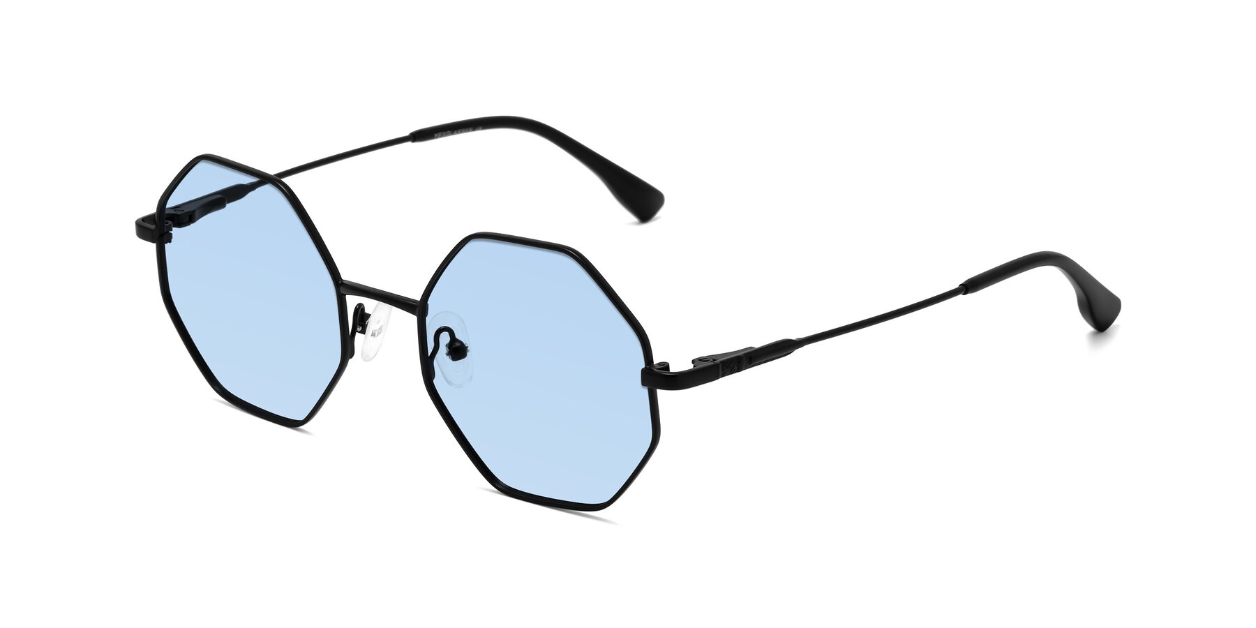 Angle of Fall in Black with Light Blue Tinted Lenses