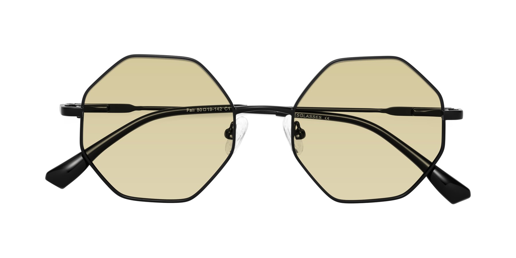 Folded Front of Fall in Black with Light Champagne Tinted Lenses