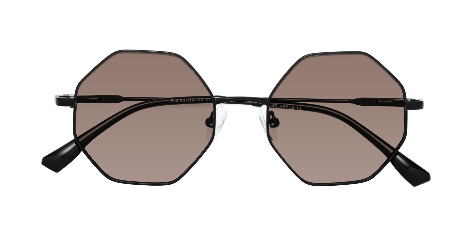 Folded Front of Fall in Black with Medium Brown Tinted Lenses