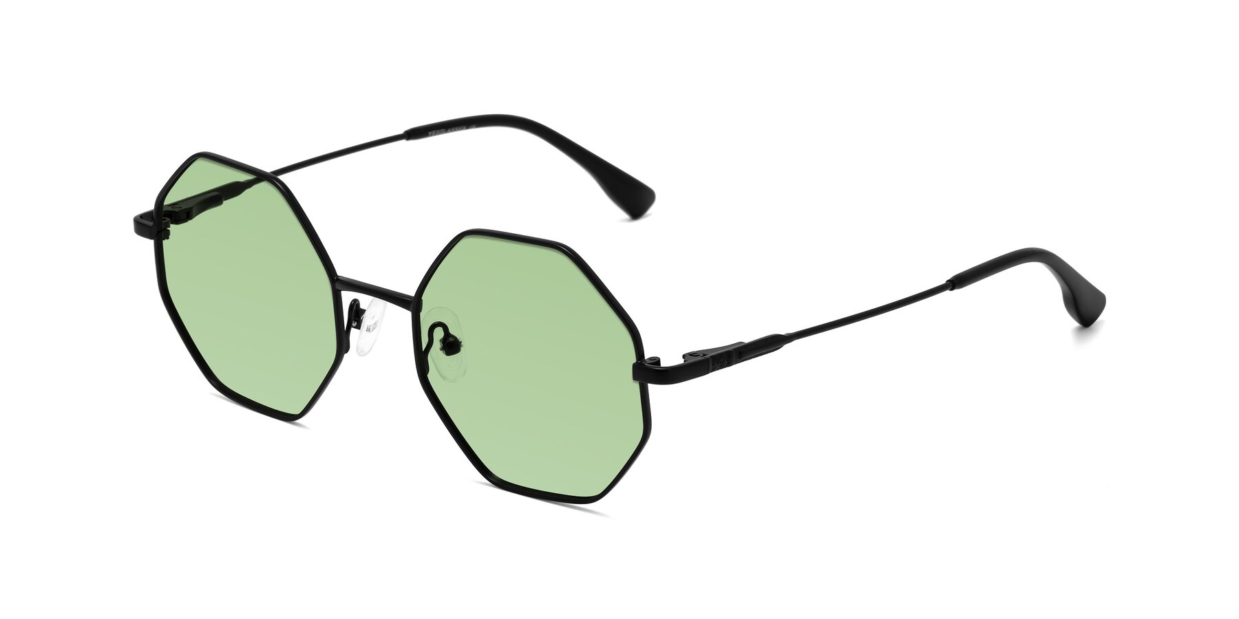 Angle of Fall in Black with Medium Green Tinted Lenses