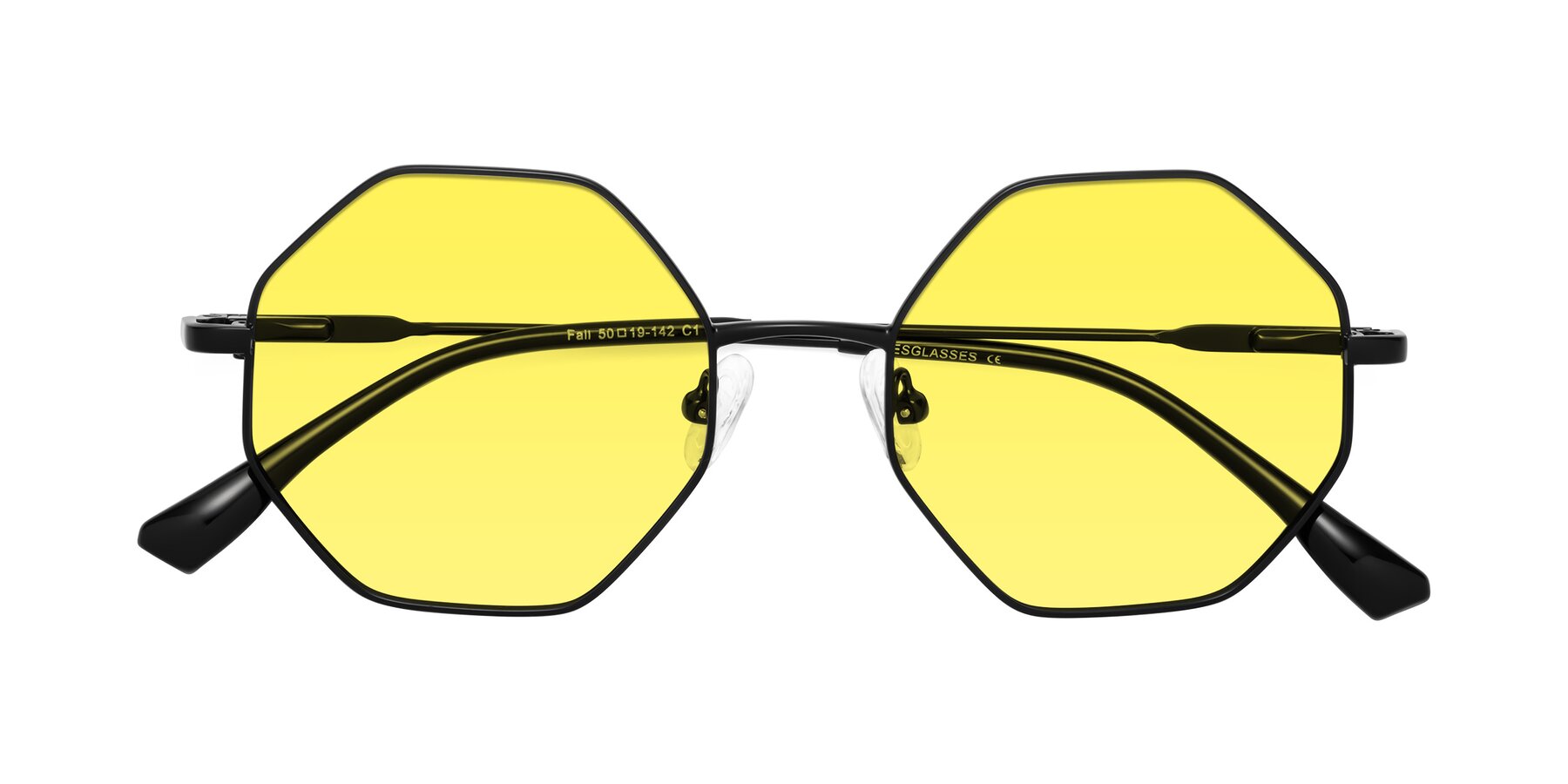 Folded Front of Fall in Black with Medium Yellow Tinted Lenses