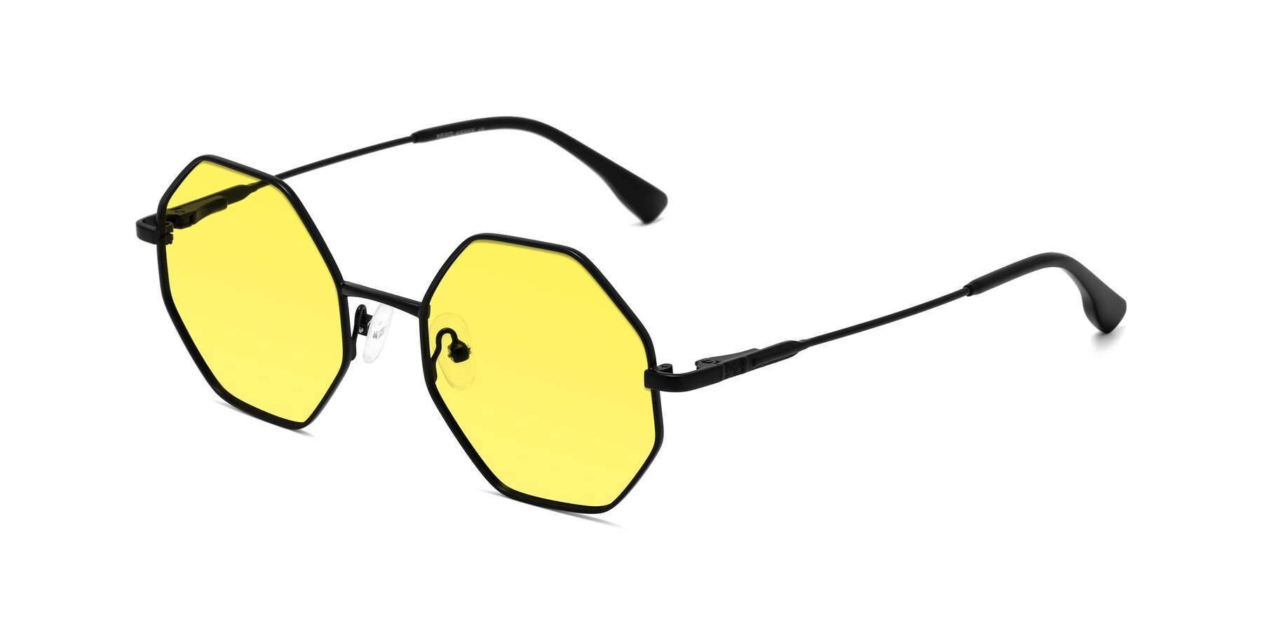 Angle of Fall in Black with Medium Yellow Tinted Lenses