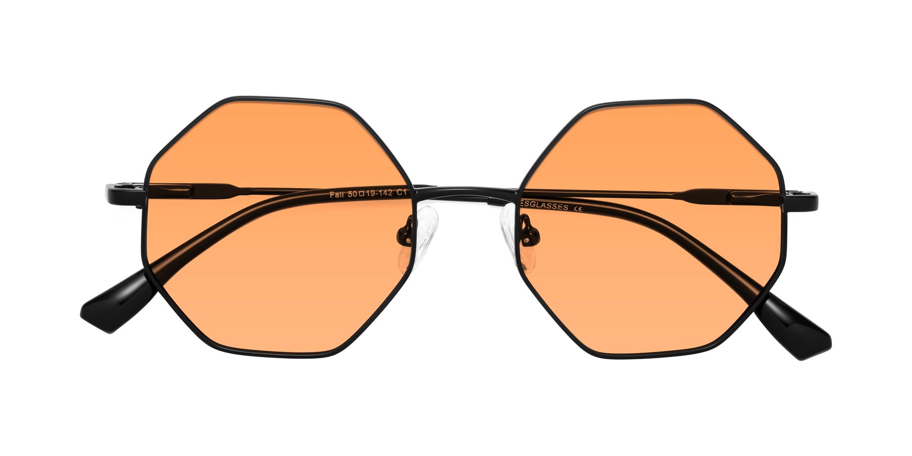 Folded Front of Fall in Black with Medium Orange Tinted Lenses