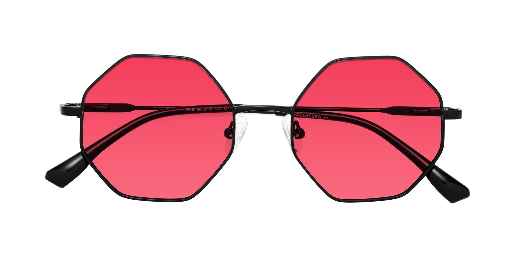 Folded Front of Fall in Black with Red Tinted Lenses