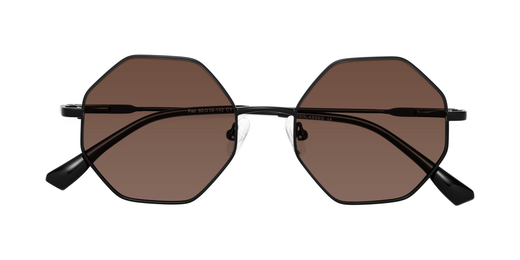 Folded Front of Fall in Black with Brown Tinted Lenses