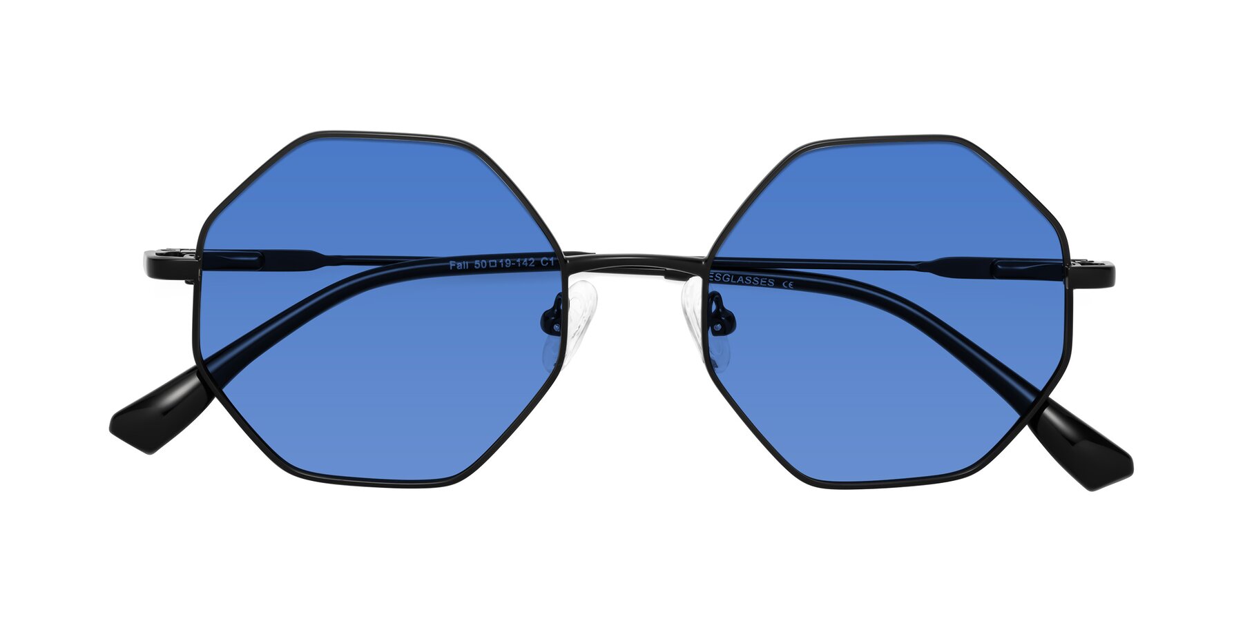 Folded Front of Fall in Black with Blue Tinted Lenses