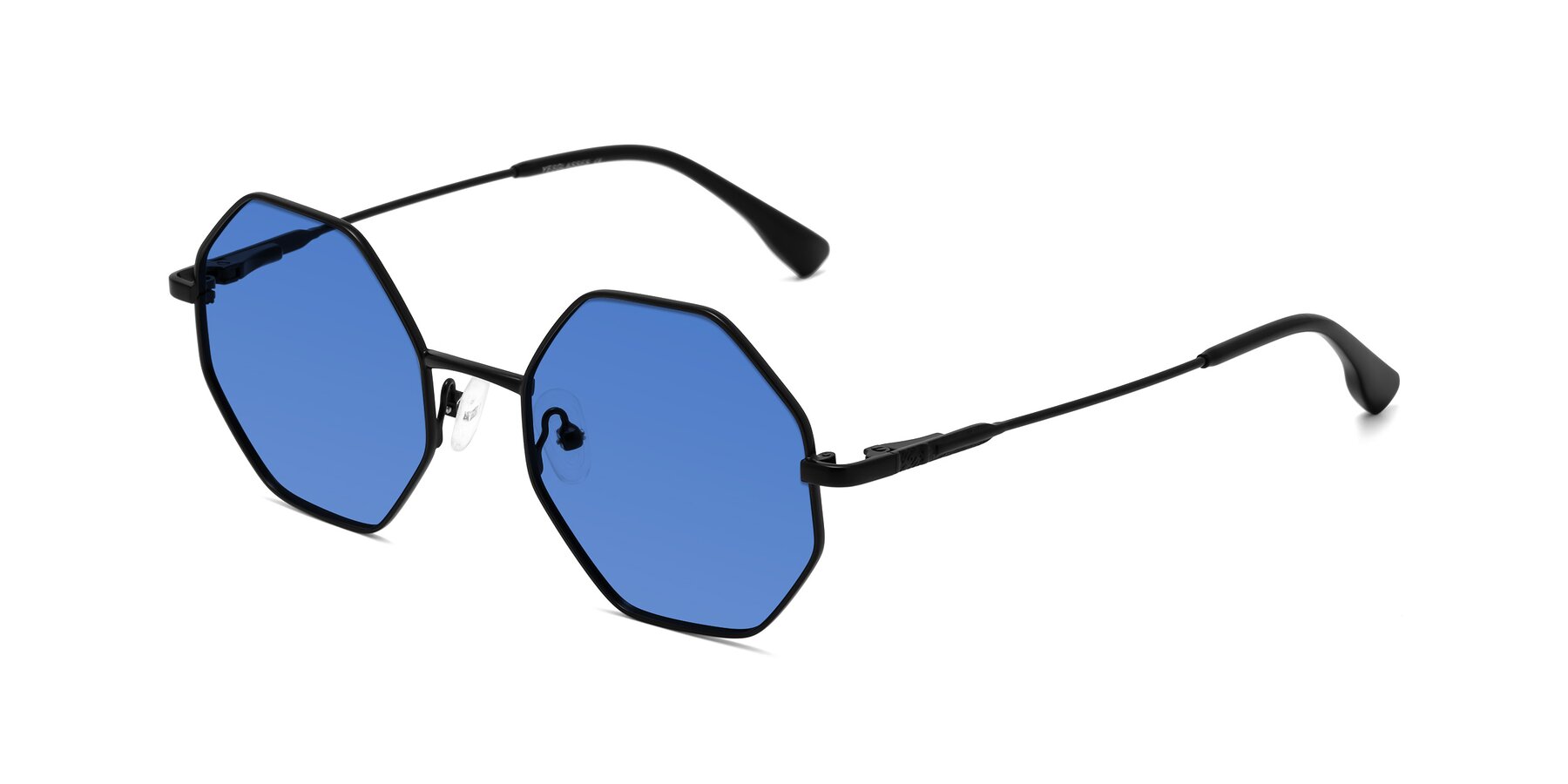 Angle of Fall in Black with Blue Tinted Lenses