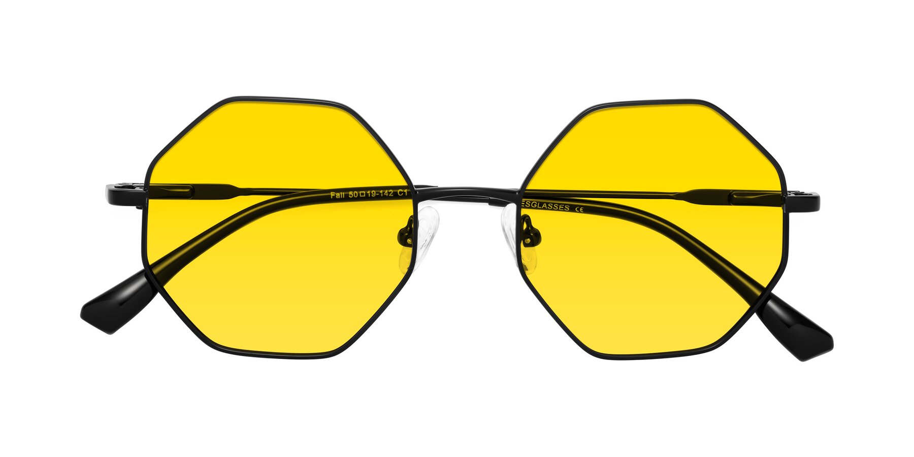 Folded Front of Fall in Black with Yellow Tinted Lenses