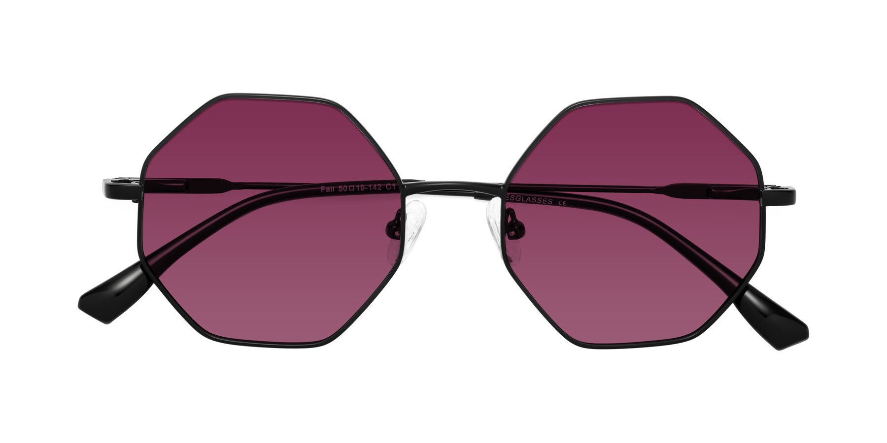 Folded Front of Fall in Black with Wine Tinted Lenses