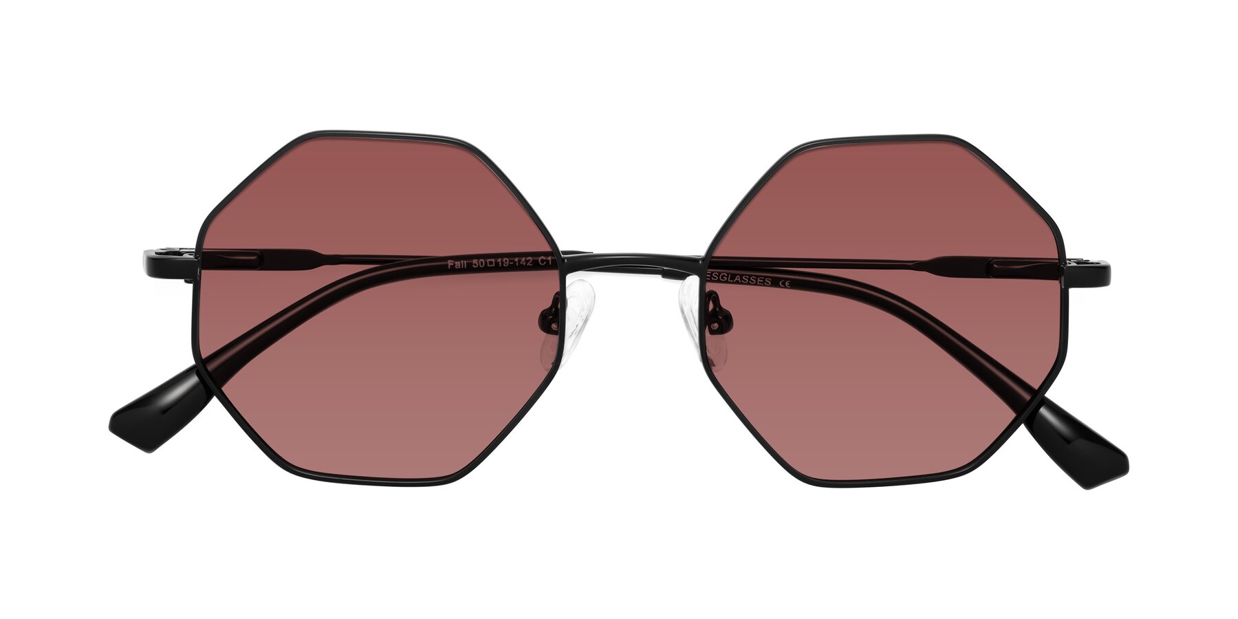 Folded Front of Fall in Black with Garnet Tinted Lenses