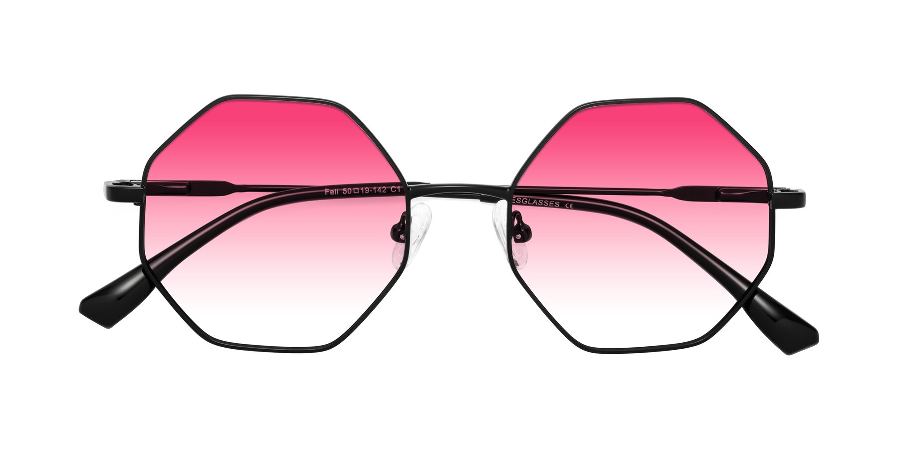 Folded Front of Fall in Black with Pink Gradient Lenses