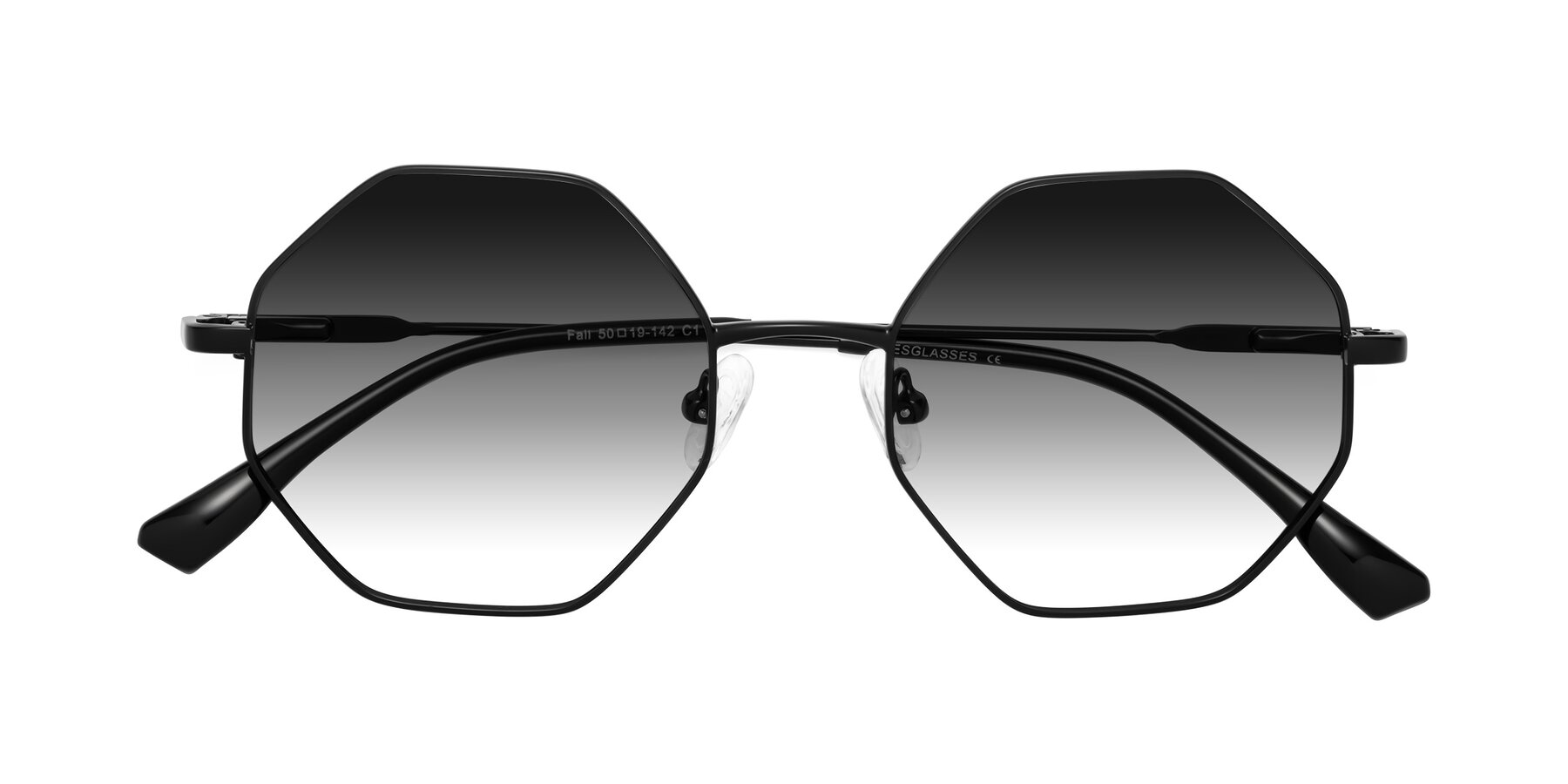 Folded Front of Fall in Black with Gray Gradient Lenses