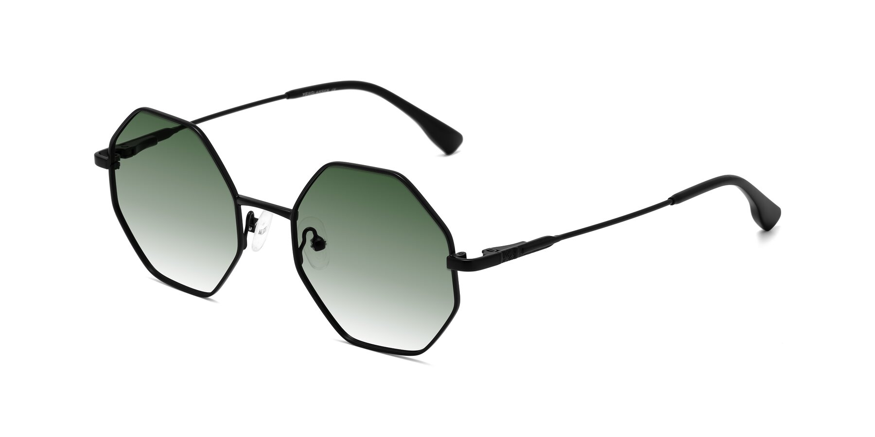 Angle of Fall in Black with Green Gradient Lenses