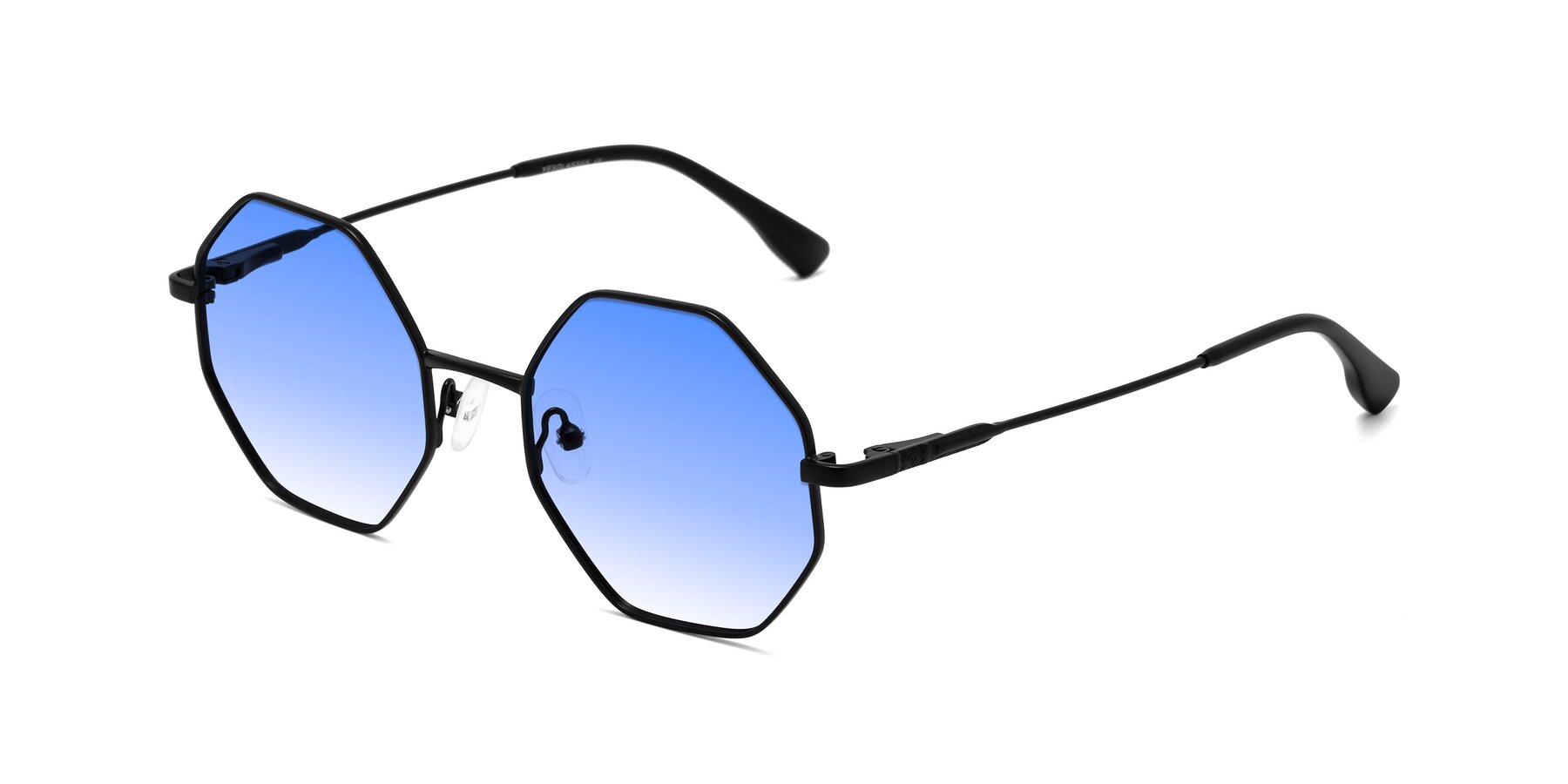 Angle of Fall in Black with Blue Gradient Lenses