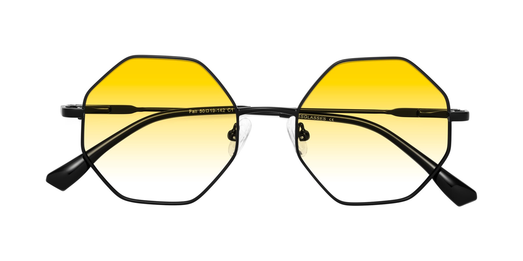 Folded Front of Fall in Black with Yellow Gradient Lenses