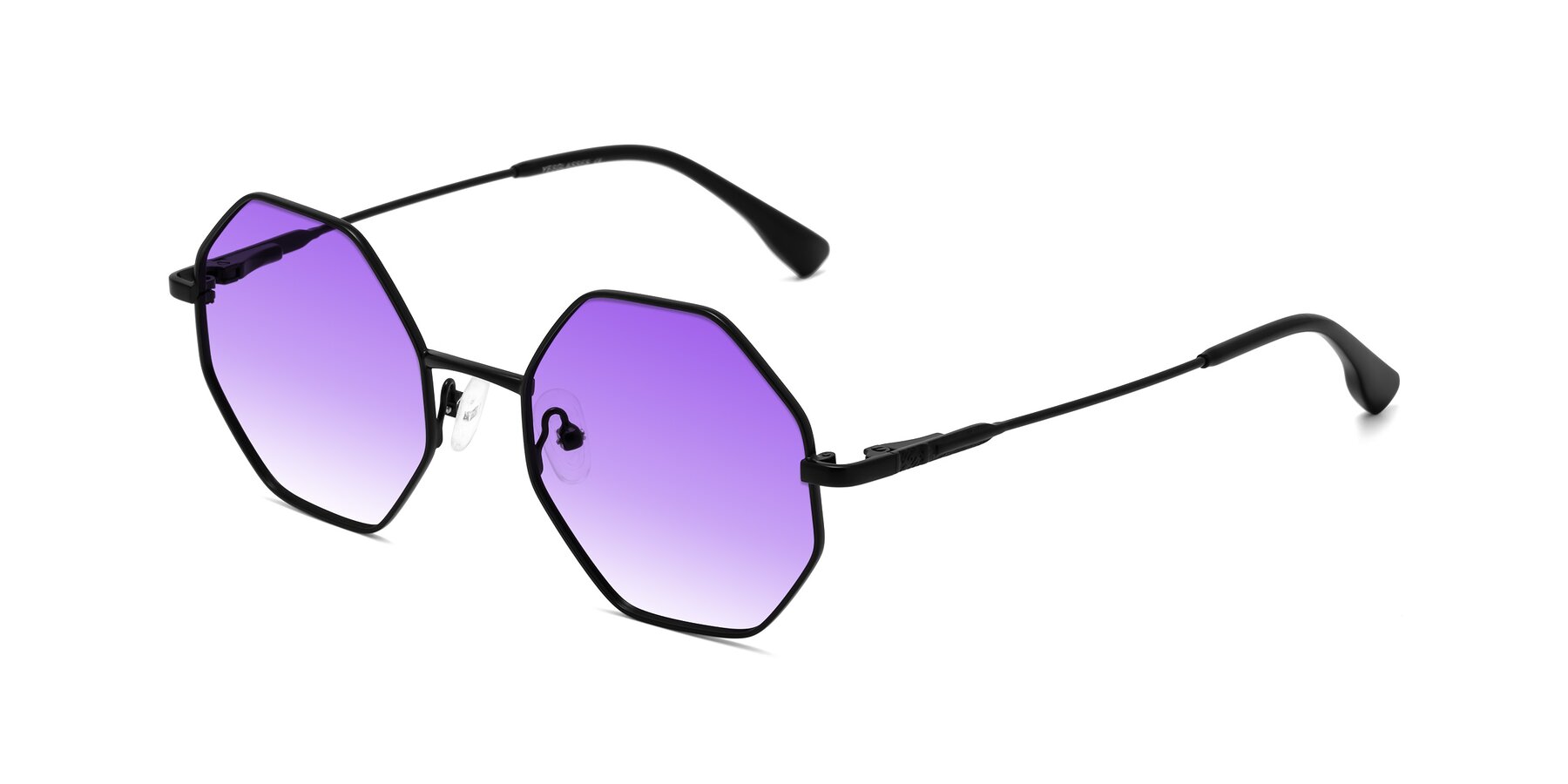 Angle of Fall in Black with Purple Gradient Lenses