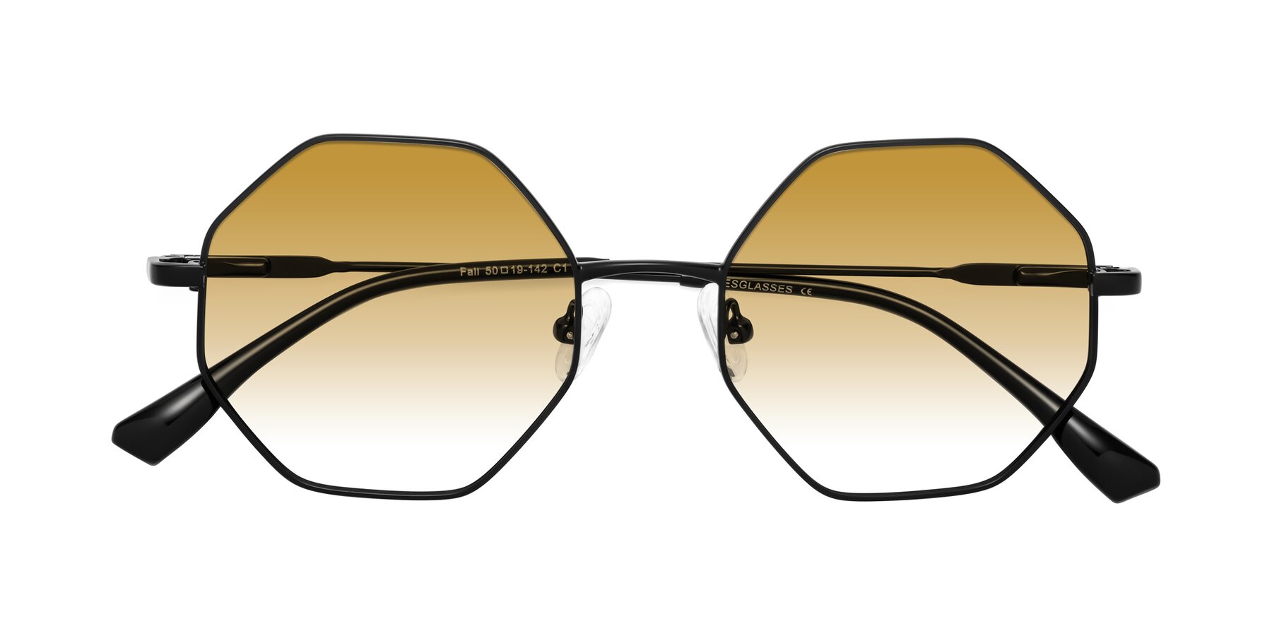 Folded Front of Fall in Black with Champagne Gradient Lenses