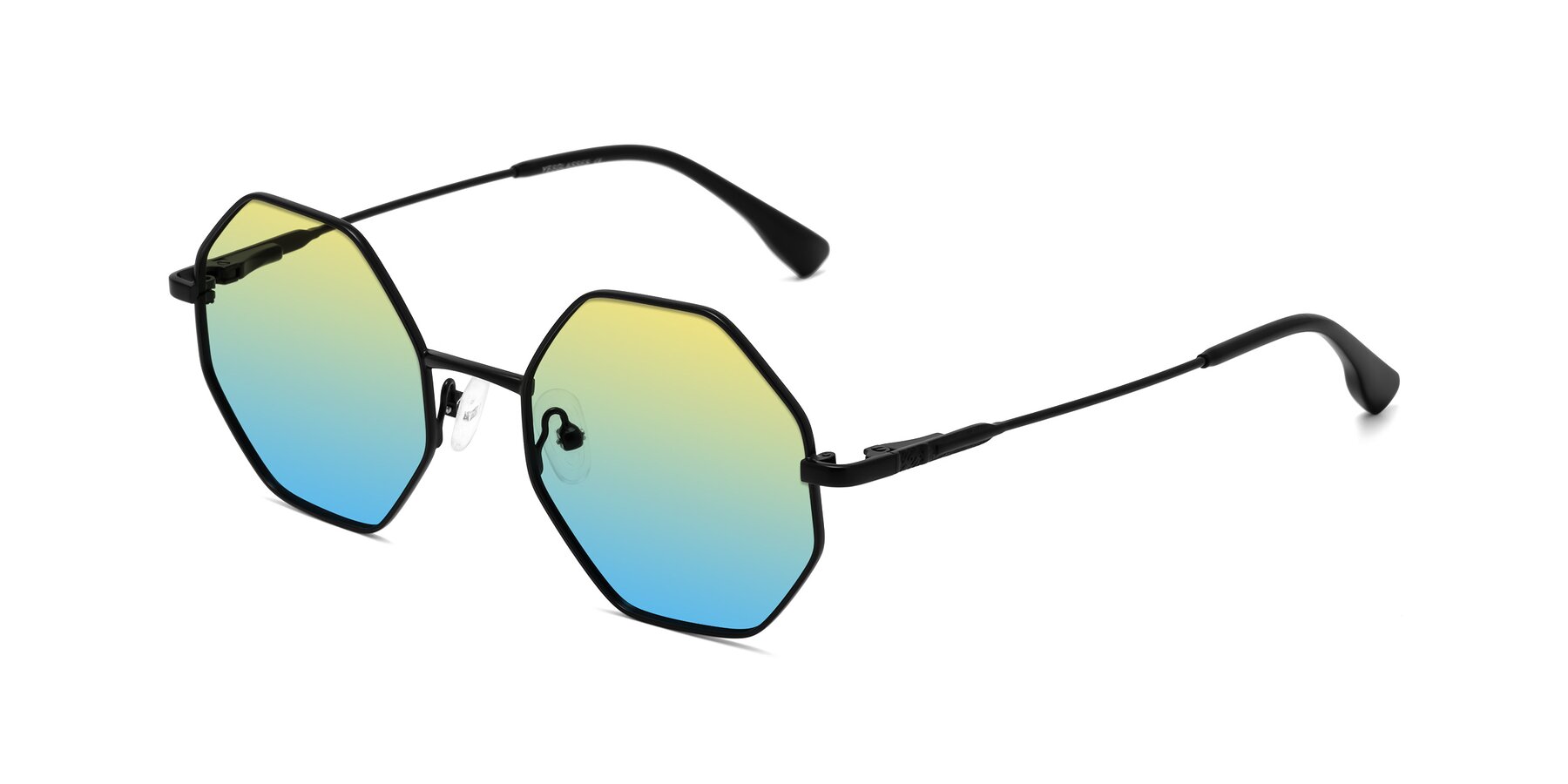 Angle of Fall in Black with Yellow / Blue Gradient Lenses