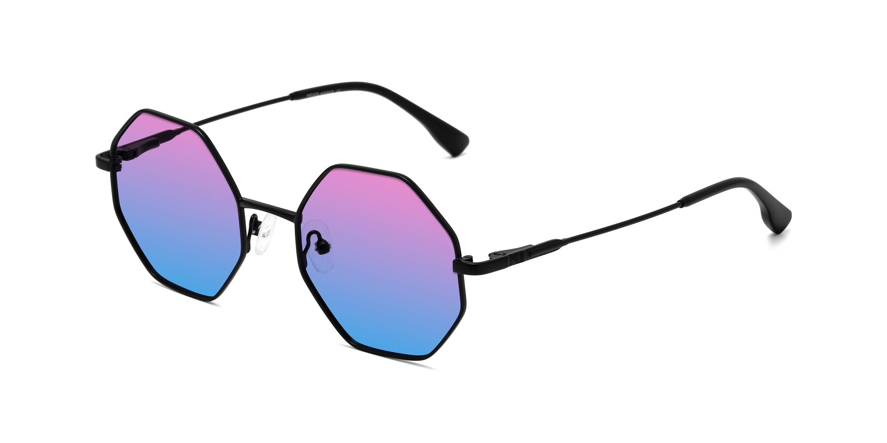 Angle of Fall in Black with Pink / Blue Gradient Lenses