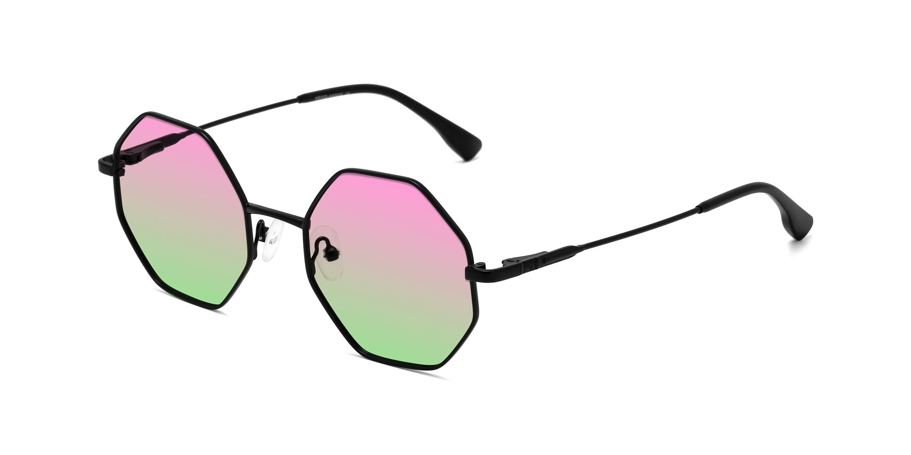 Angle of Fall in Black with Pink / Green Gradient Lenses