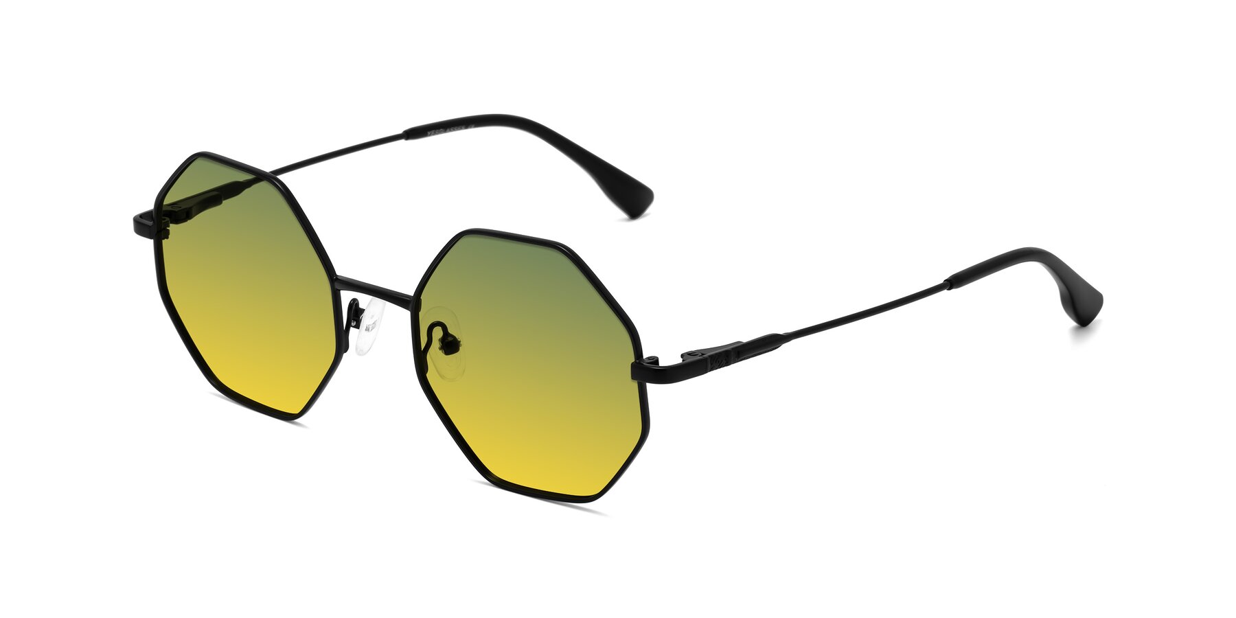 Angle of Fall in Black with Green / Yellow Gradient Lenses