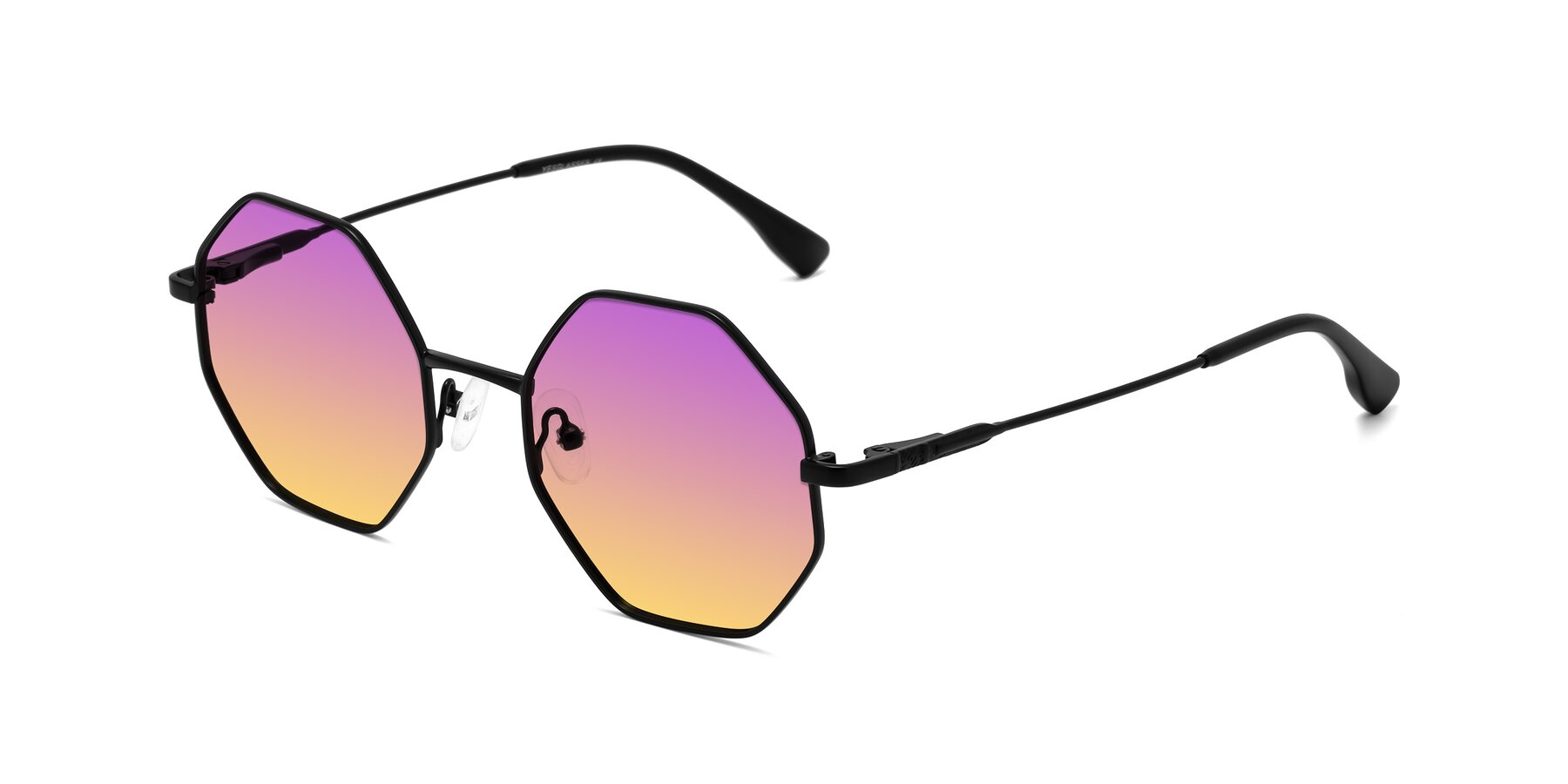 Angle of Fall in Black with Purple / Yellow Gradient Lenses