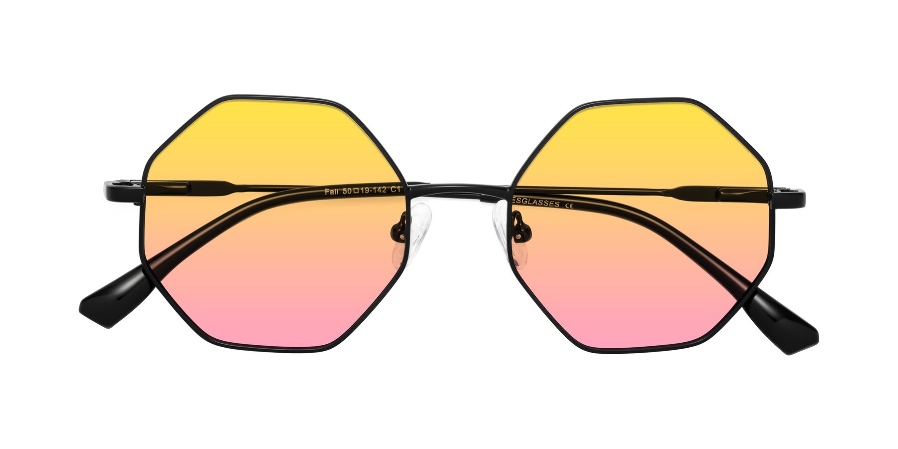 Folded Front of Fall in Black with Yellow / Pink Gradient Lenses