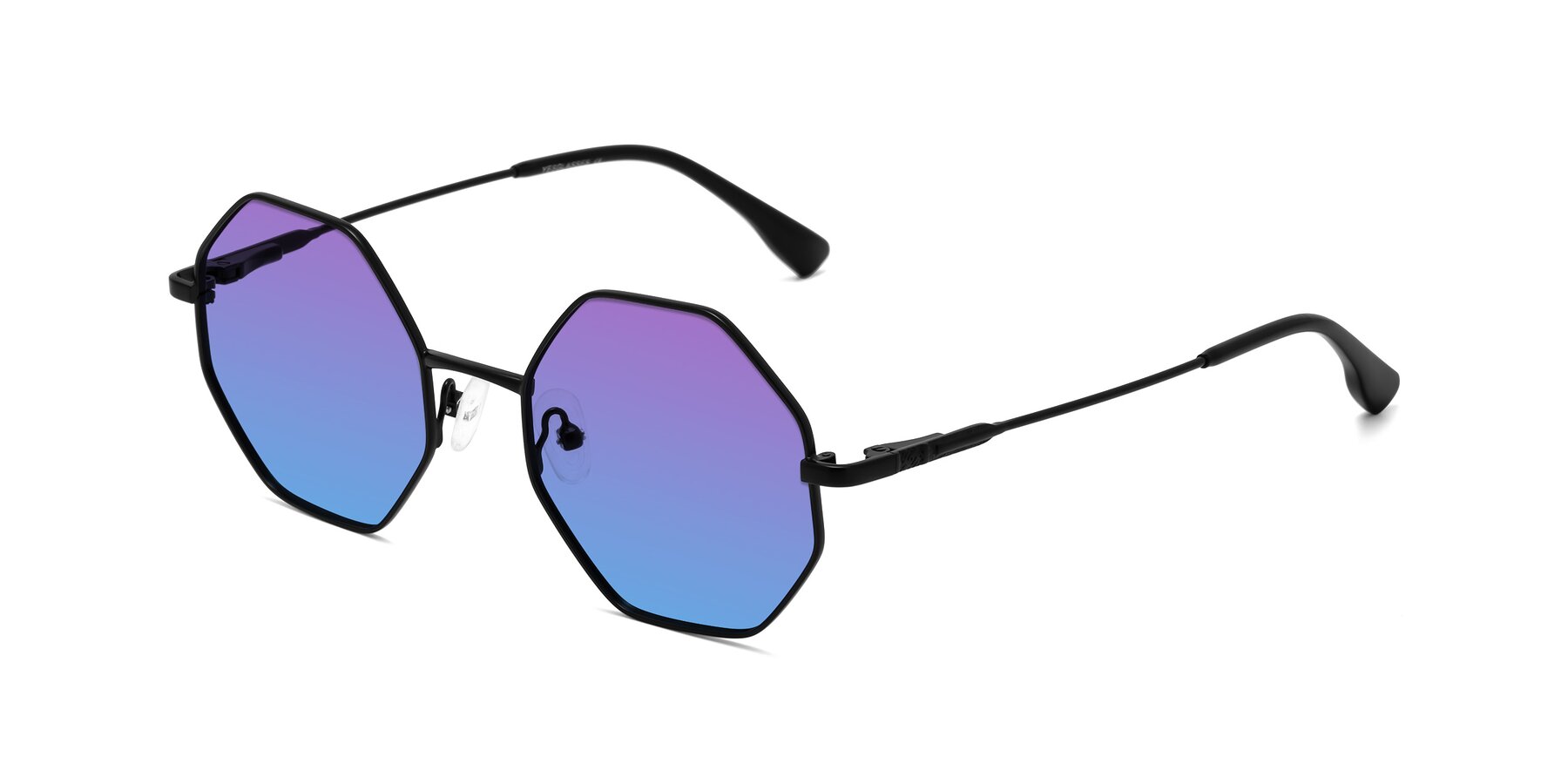 Angle of Fall in Black with Purple / Blue Gradient Lenses